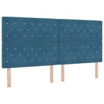Lit Box Spring vidaXL avec Matelas Bleu Foncé 200x200 cm Velours