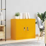 vidaXL Armoire de rangement Jaune moutarde 80 x 40 x 70 cm Acier