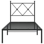 vidaXL Cadre de lit métal avec tête de lit noir 80x200 cm