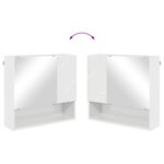 vidaXL Armoire Miroir Blanc brillant 59 x 17 x 55 cm Bois d'ingénierie