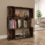 vidaXL Bibliothèque/Cloison Chêne fumé 80x24x96 cm Bois d'ingénierie