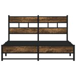 vidaXL Cadre de lit en métal sans matelas chêne fumé 140x190 cm
