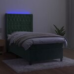 vidaXL Sommier à lattes de lit matelas LED Vert foncé 90x200cm Velours