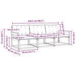 vidaXL Ensemble de canapés d'extérieur 3 pc Naturel et Noir
