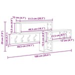 vidaXL Porte-manteau mural Blanc 100 x 12 x 43 5 cm Bois d'ingénierie