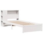 vidaXL Lit bibliothèque sans matelas blanc 90x190cm bois de pin massif