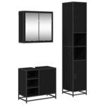 vidaXL Ensemble de mobilier de salle de bain 3 Pièces Chêne noir