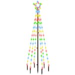 vidaXL Sapin de Noël avec piquet Coloré 108 LED 180 cm