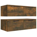 vidaXL Armoires murales 2 Pièces Chêne fumé 68x30x20 cm Bois d'ingénierie