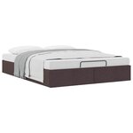 vidaXL Cadre de lit ottoman sans matelas marron foncé 140x200 cm tissu