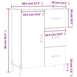 vidaXL Buffet Blanc brillant 69 5x34x90 cm Bois d'ingénierie