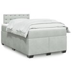 vidaXL Sommier à lattes de lit et matelas gris clair 120x190cm velours