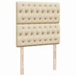 vidaXL Sommier à lattes de lit avec matelas Crème 90x200 cm Tissu