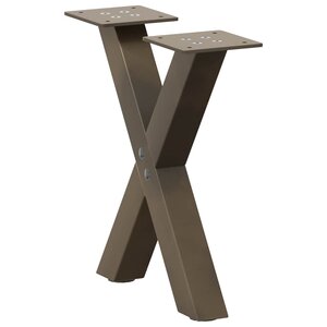 vidaXL Pieds de table basse en forme de X  2 pièces  acier naturel  30 x (30-31) cm