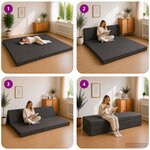 vidaXL Canapé-lit pliable 200 x 67 x 45 cm Gris foncé