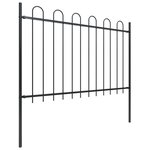 vidaXL Clôture de jardin avec dessus en cerceau Acier 1 7 m Noir