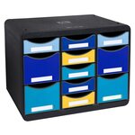 Moule De Classement Storebox Multi 11 Tiroirs Bee Blue - Couleurs Assorties - Exacompta