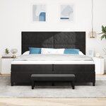 vidaXL Lit ressort avec matelas et banc noir 200x200 cm en velours