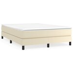 vidaXL Sommier à lattes de lit avec matelas Crème 140x200cm Similicuir