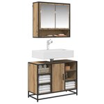 vidaXL Ensemble de mobilier de salle de bain 2 Pièces Chêne artisanal