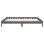 vidaXL Cadre de lit à LED sans matelas gris 135x190 cm bois massif