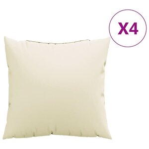 vidaXL Coussins de canapé lot de 4 crème 50x50 cm tissu