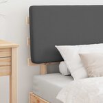vidaXL Cadre de lit avec tête de lit rembourrée Gris foncé 75 x 190 cm