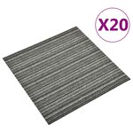 vidaXL Tapis 20 Pièces Anthracite rayé 50 x 50 cm 100  Polypropylène