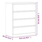 vidaXL Commode SAUDA chêne 76 5x39x91 cm bois de pin massif