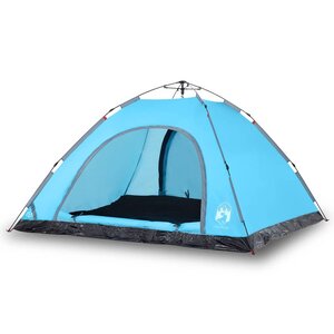 vidaXL Tente de camping 5 personnes bleu libération rapide