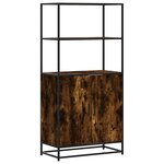 vidaXL Buffet haut chêne fumé 68x35x139 cm bois d'ingénierie métal