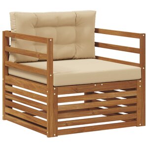 vidaXL Canapé d’extérieur Bois d'acacia massif et polyester