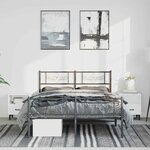 vidaXL Cadre de lit métal sans matelas avec pied de lit noir 150x200cm