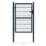 vidaXL Portillon 2D (simple) Gris anthracite 106x170 cm