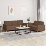 vidaXL Ensemble de canapés 2 Pièces avec coussins Marron Tissu