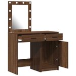 vidaXL Table de Toilette avec tiroir 2 Pièces Marron 50 x 41 x 135 cm