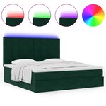 vidaXL Cadre de lit ottoman avec matelas vert foncé 160x200 cm velours