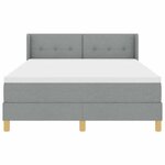 vidaXL Lit à ressorts avec matelas Gris clair 190 x 140 cm Polyester