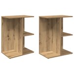 vidaXL Tables de chevet 2 Pièces chêne artisanal bois d'ingénierie