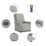 vidaXL Fauteuil de massage inclinable gris nuage tissu