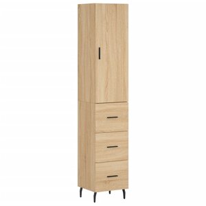 vidaXL Buffet haut Chêne sonoma 34 5x34x180 cm Bois d'ingénierie