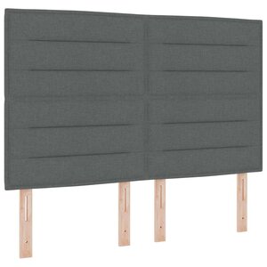 vidaXL Lit à ressort LED avec matelas Gris foncé 160 x 200 cm tissu