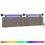 vidaXL Tête de lit suspendue Avec lumière LED Gris PU antique