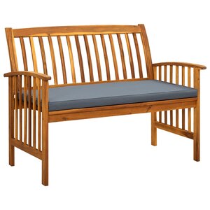vidaXL Banc de jardin avec coussin 119 cm Bois solide d'acacia