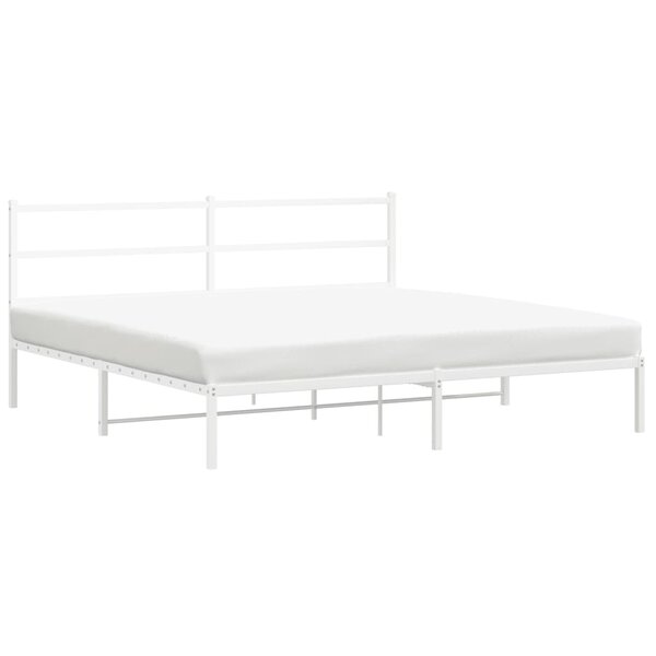 vidaXL Cadre de lit métal sans matelas et tête de lit blanc 200x200 cm