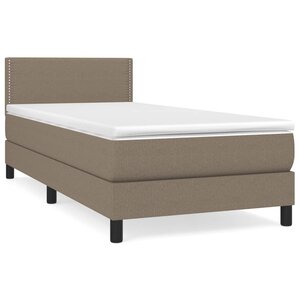 vidaXL Sommier à lattes de lit avec matelas Taupe 90x200 cm Tissu