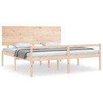 vidaXL Lit pour personne âgée et tête de lit 200x200 cm bois massif
