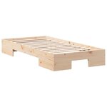 vidaXL Cadre de lit surélevé Marron 100 x 200 cm Bois massif en pin