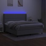 vidaXL Sommier à lattes de lit matelas LED Gris clair 160x200 cm Tissu