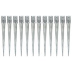 vidaXL Piquets au sol 12 Pièces Argenté 10x10x91 cm Acier galvanisé